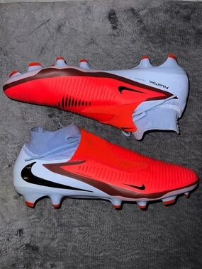 Nike Phantom Pro Soccer Cleats - Bright Red & Light Blue